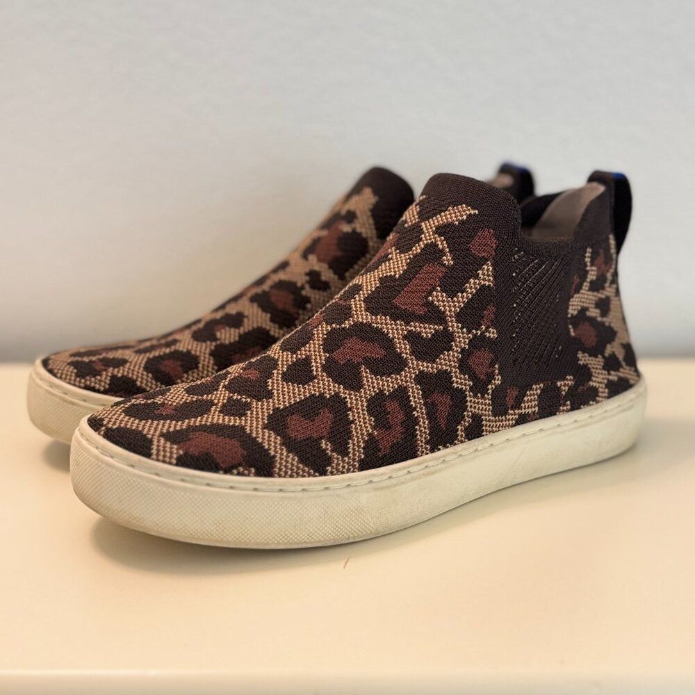 ROTHY'S THE CHELSEA Wildcat Limited Edition Leopard Print Boots Sz 6.5